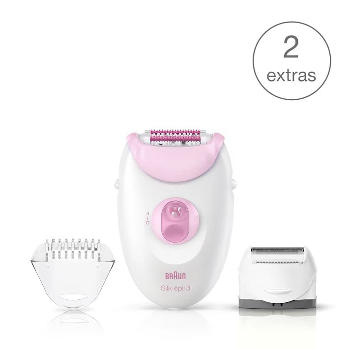 Depiladora Silk Épil 3 con Cabezal de Rasurado y Accesorios