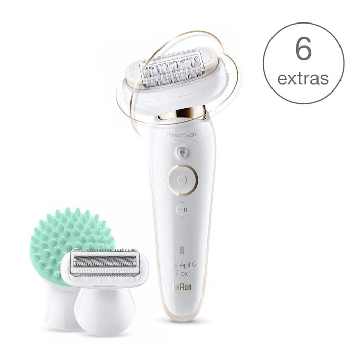 Depiladora Silk-Épil 9 Flex Wet & Dry con 6 accesorios, incluida la almohadilla de masaje profundo